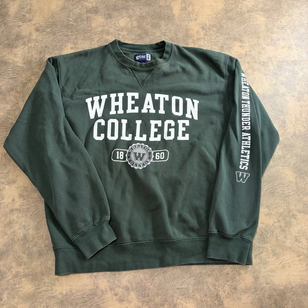 Gear For Sports Sweatshirt Mens Large Green Wheaton‎ College Thunder Athletics